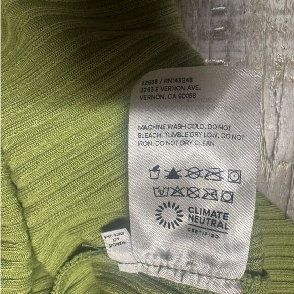 🔥 REFORMATION light green ribbed tencel blend open back midi dress sz xsmall - Picture 7 of 7